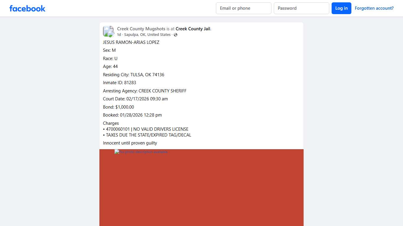 OK Mugshots JESUS RAMON-ARIAS LOPEZ Facebook